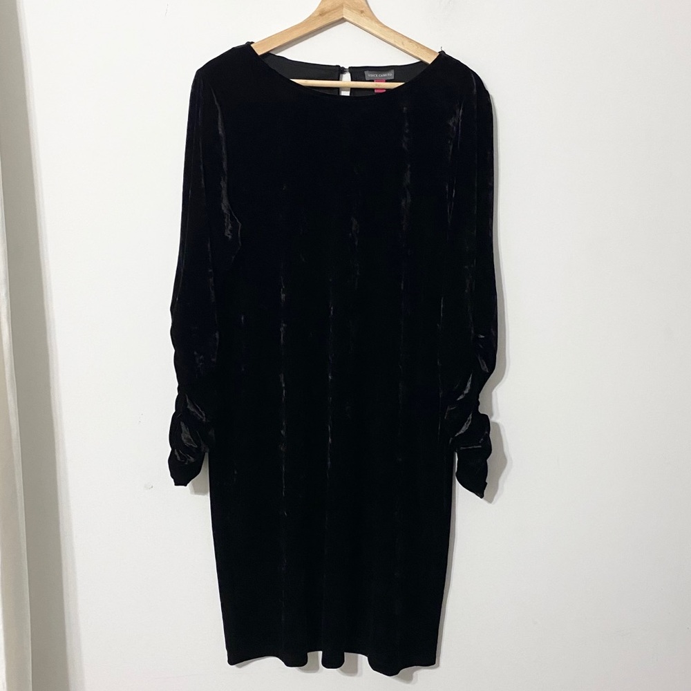 Vince Camuto Velvet scrunched long sleeve dress XL